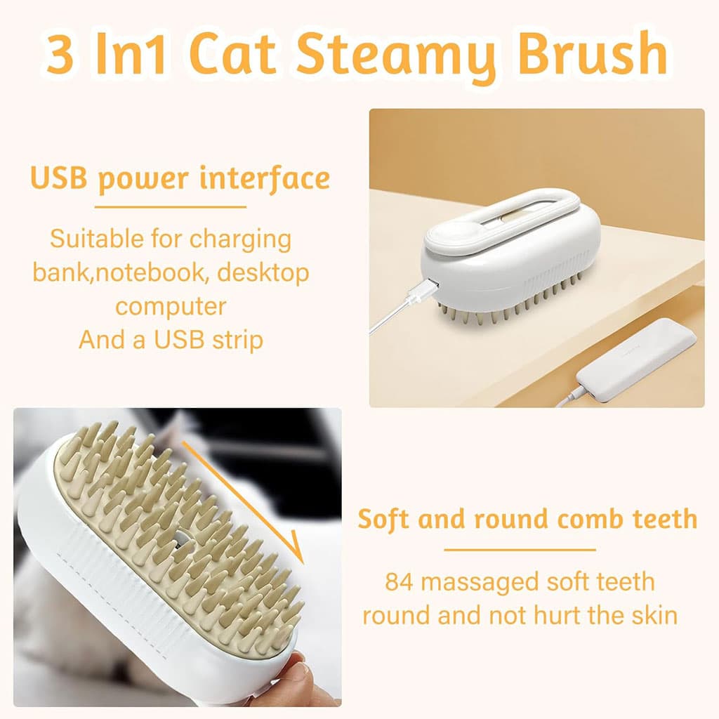 Brosse à vapeur pour chat autonettoyante 3en1 – فرشة تنظيف القطط - Électronique - صورة 4