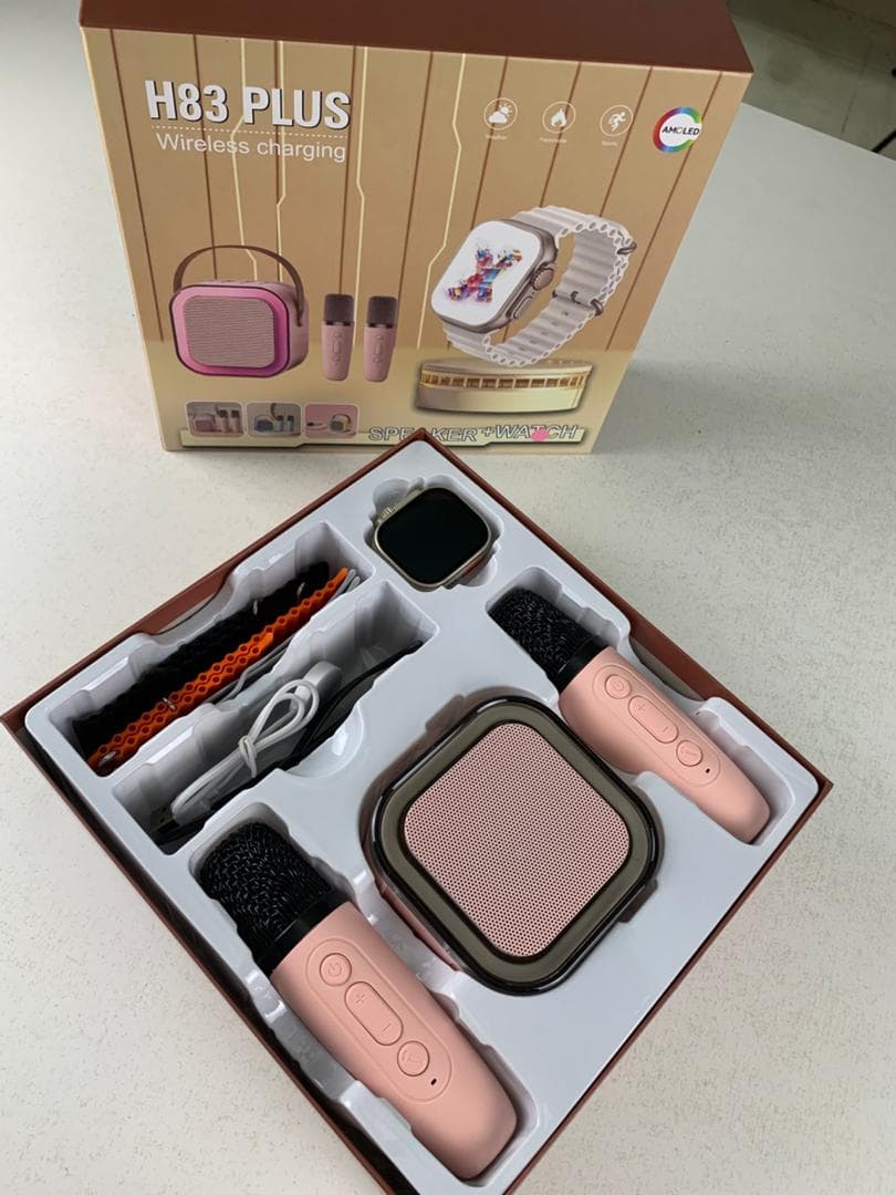 Pack Smart Watch et Haut Parleur Karaoké avec deux microphone – عرض خاص مكبر صوت كاريوكي مع ساعة ذكية - Électronique - صورة حقيقية 9