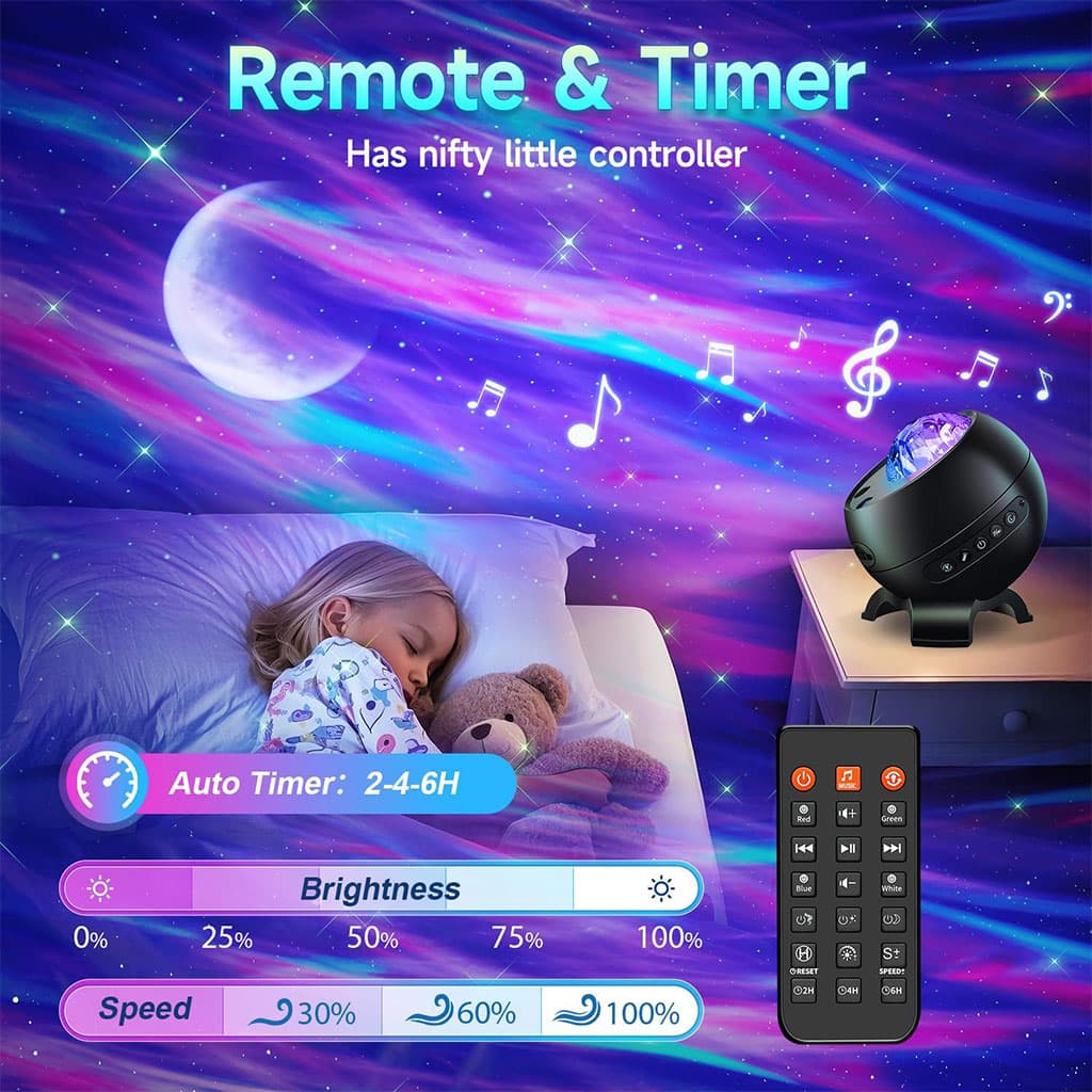Projecteur d’aurores et Haut Parleur Bluetooth avec 15 modes d’éclairage – جهاز عرض نجوم ومكبر صوت - Électronique - صورة 6