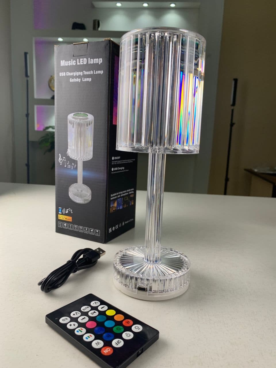 Lampe Cristal LED avec Haut-Parleur Bluetooth – مكبر صوت ومصباح كريستالي - Électronique - صورة حقيقية 6