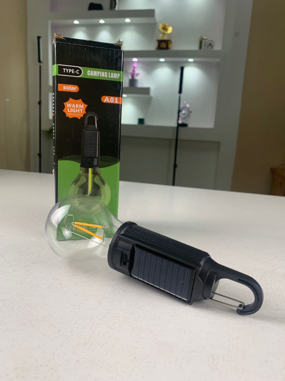 Lampe de Camping Solaire étanche et Rechargeable 3 modes d’éclairage T01-B – مصباح محمول بالطاقة الشمسية - Camping et Randonnée - صورة حقيقية 9
