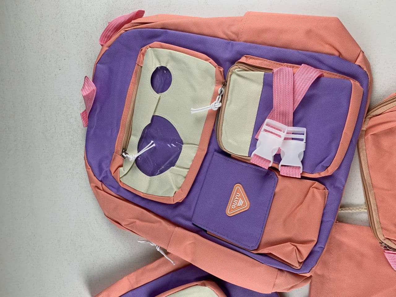 Ensemble de sacs d’école Kawai pour adolescents 5Pcs Guiyu V2 Rose – محفظة 5 قطع كاواي وردي - Sac à dos et Mode - صورة حقيقية 5