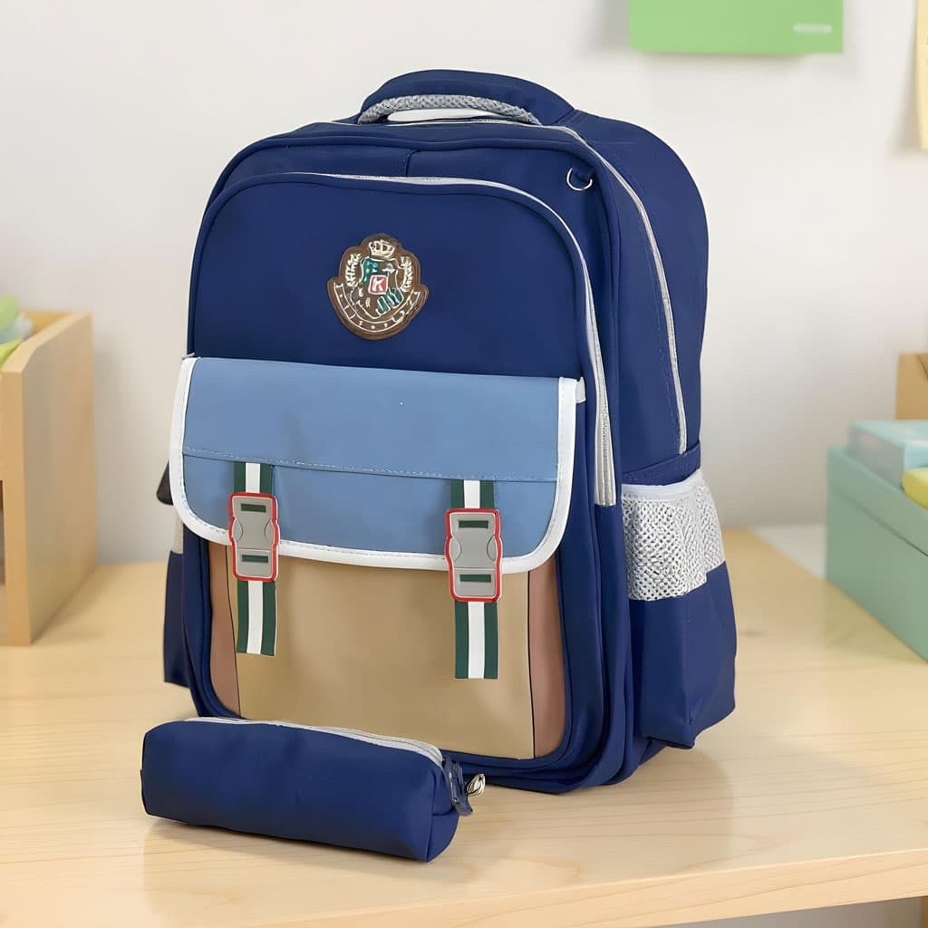 Sac à Dos pour Enfants avec Trousse Assortie KBAG Bleu Nuit V2 – حقيبة ظهر مدرسية للأطفال مع مقلمة أزرق ليلي - Sac à dos et Mode - صورة 1