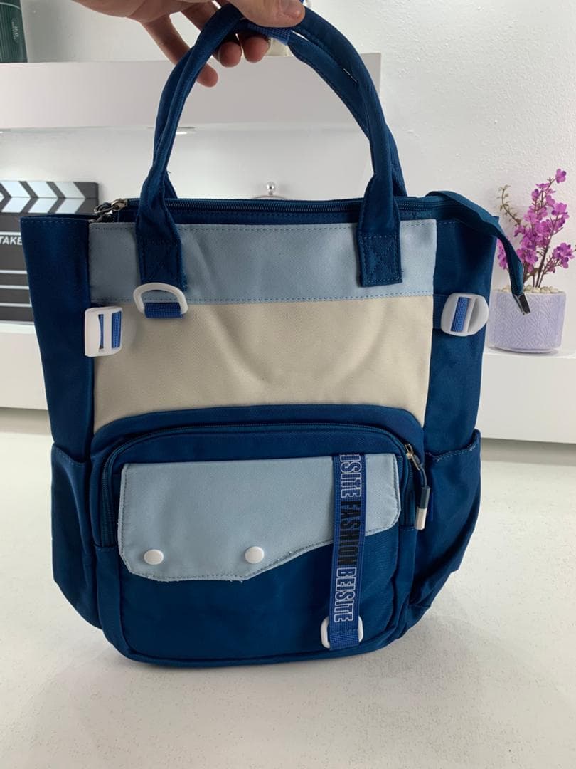 Ensemble de sacs d’école Kawai pour Enfants 2Pcs Avec Pochette Bleu Ciel – محفظة 2 قطع كاواي مع محفظة صغيرة أزرق فاتح - Sac à dos et Mode - صورة حقيقية 4
