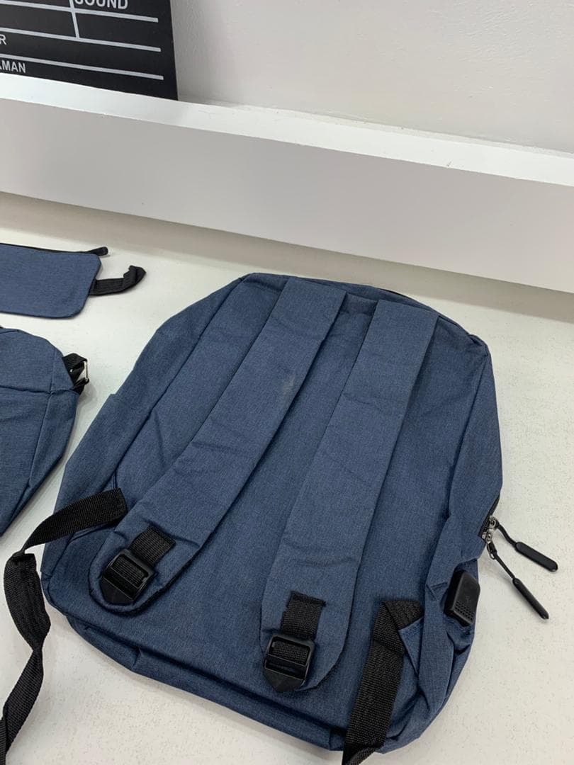 Sac à dos homme avec sac bandoulière et trousse 3en1 bleu 2775-11 – محفظة ظهر رجالية 3 قطع أزرق - Sac à dos et Mode - صورة حقيقية 5