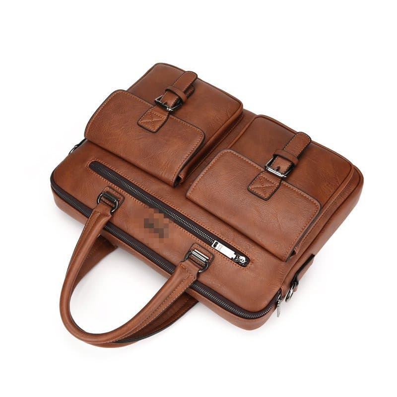 Cartable Homme en Simili Cuir Design Élégant Jeep Marron Foncé – حقيبة جلدية لون بني داكن - Sac à dos et Mode - صورة 4