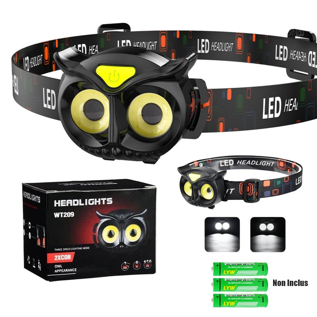 Lampe frontale à LED en Forme de Hibou WT209 – مصباح رأس على شكل بومة - Camping et Randonnée - صورة 1