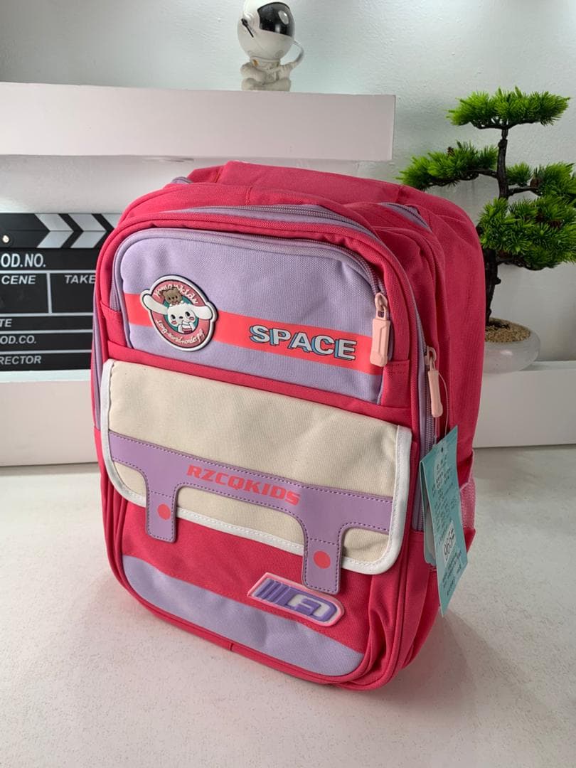 Sac à Dos Enfant Space Design Ludique Multi-Poches Rose – حقيبة مدرسية للأطفال لون وردي - Sac à dos et Mode - صورة حقيقية 3