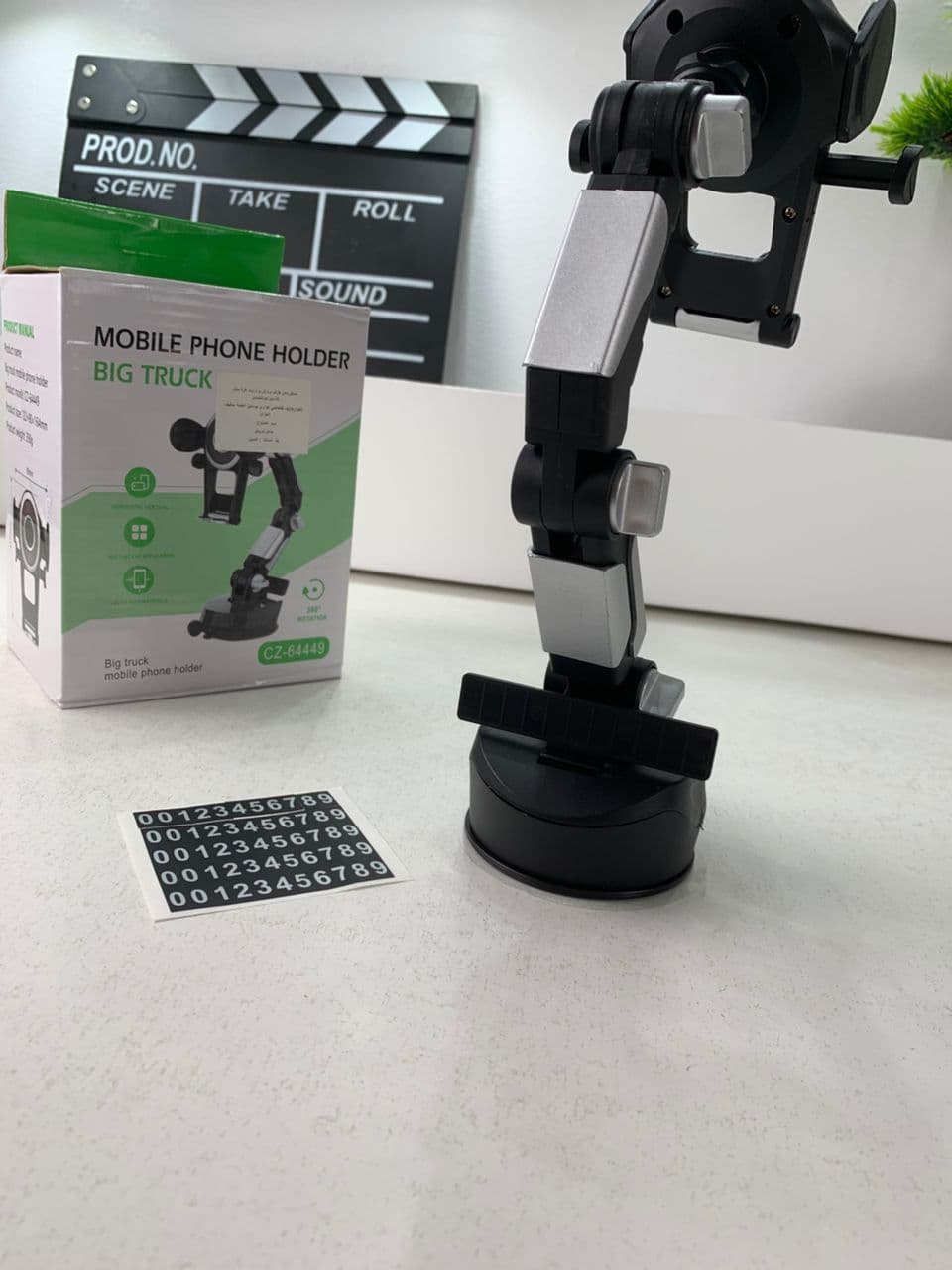 Support Téléphone Voiture 360° Ventouse & Bras Réglable – حامل هاتف في السيارة - Accessoires Auto/Moto - صورة حقيقية 10