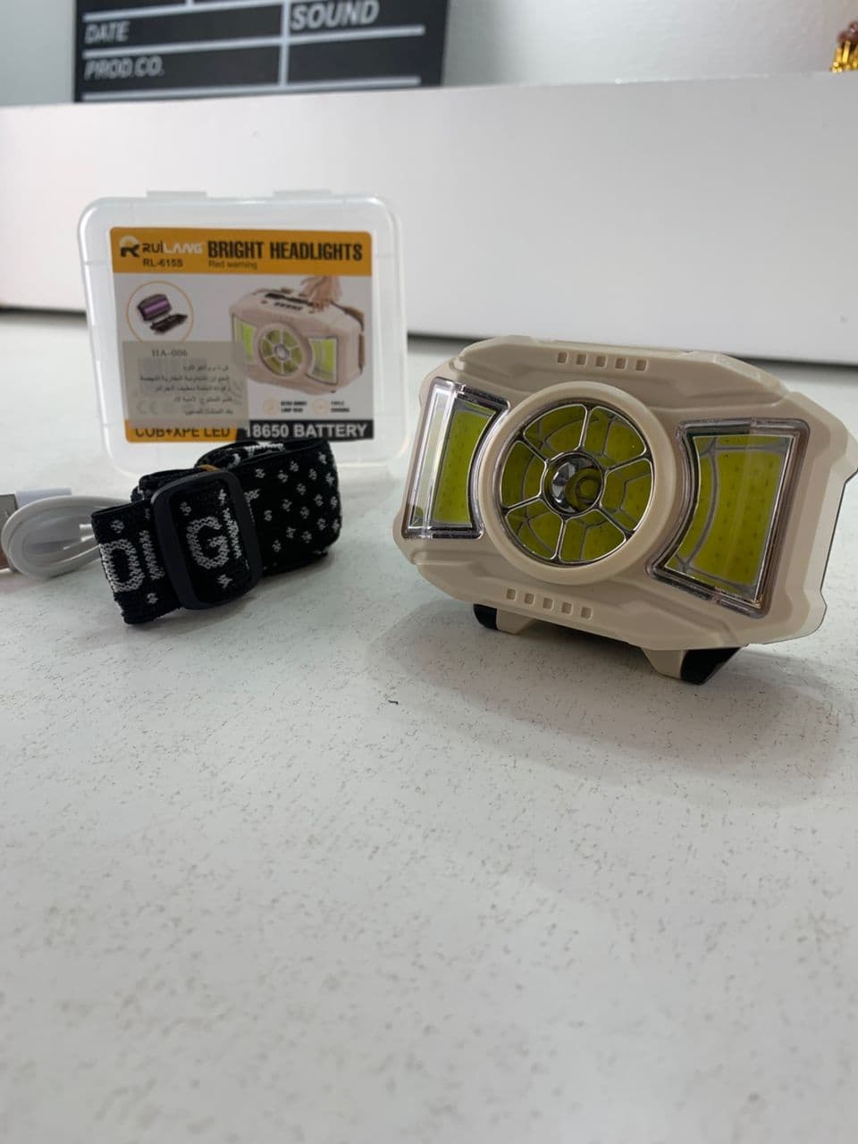 Lampe frontale LED COB à induction Rechargeable par USB 5 Modes – مصباح رأس قابل للشحن - Camping et Randonnée - صورة حقيقية 7