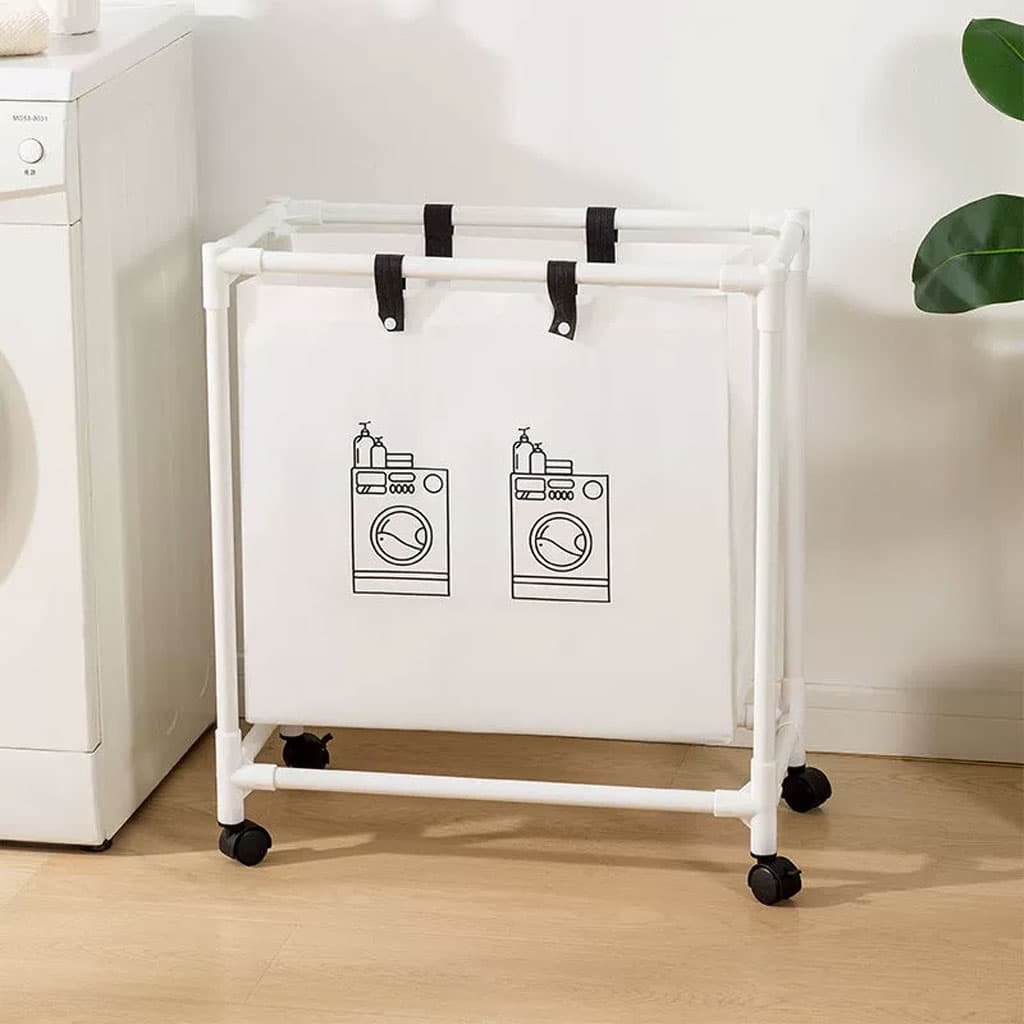 Panier à linge sur roulettes pour vêtements sales en salle de bain – سلة تجميع الملابس الغسيل - Maison - صورة 1