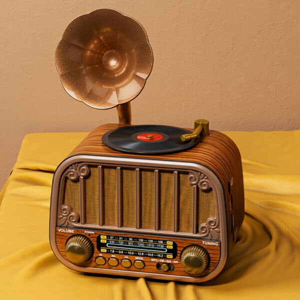 Radio rétro sans fil Bluetooth FM AM SW avec USB TF MD-1319BT – مكبر صوت بلوتوث على شكل راديو - Décoration - صورة 1