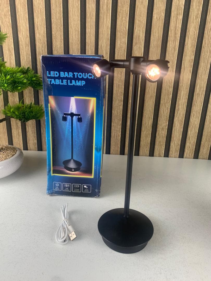 Lampe de bureau LED rétro à double tête rotative à 360 degré – مصباح مكتب بعدة أوضاع إضاءة - Décoration - صورة حقيقية 10