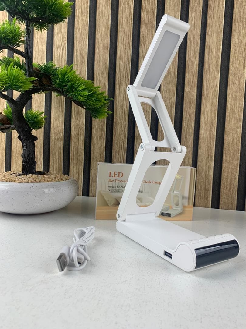 Lampe de bureau rechargeable sans fil avec réveil LED et power bank 5000 mAh – مصباح مكتب ومصباح مع شاحن متنقل - Électronique - صورة حقيقية 8