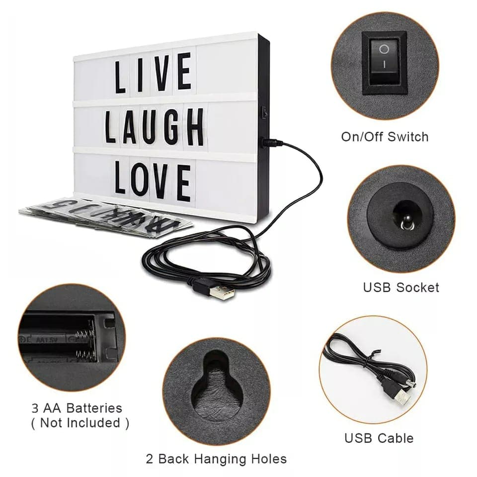 LED MESSAGE LIGHT BOX -Noir et Blanc - Maison - صورة 10