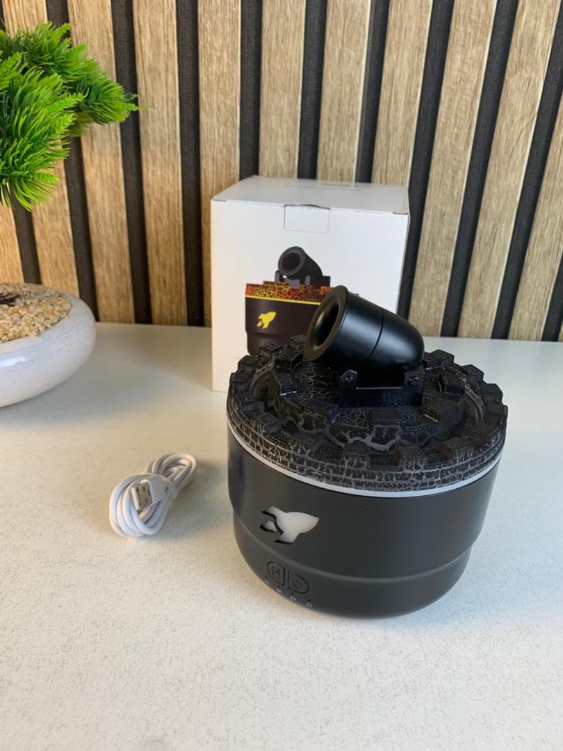 Humidificateur d’arôme à canon avec lumières LED colorées – معطر جو يضفي ديكور رائع في منزلك - Décoration - صورة حقيقية 8