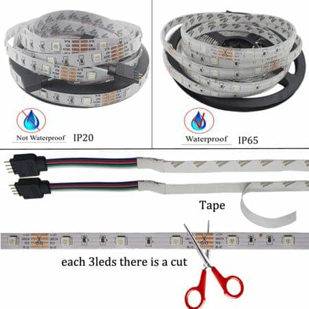 5M Bandes LED RGB 12V pour éclairage intérieur et extérieur - Maison - صورة 4