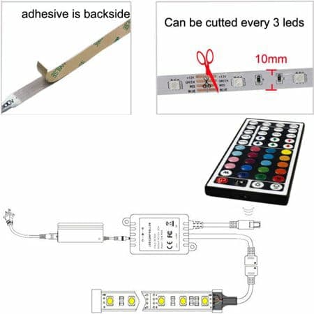 5M Bandes LED RGB 12V pour éclairage intérieur et extérieur - Maison - صورة 5