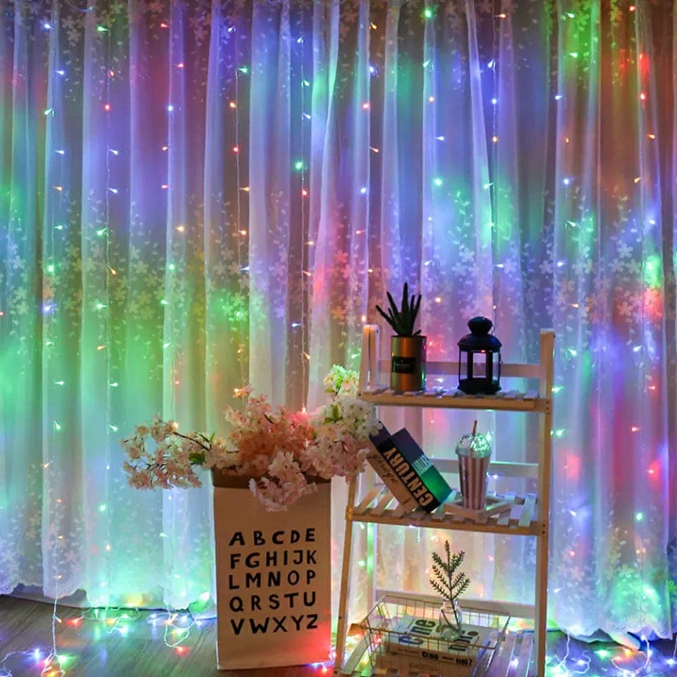 Rideau Lumineux 3\3 M 220 V pour la décoration extérieure Et des fêtes à la maison - Maison - صورة 1