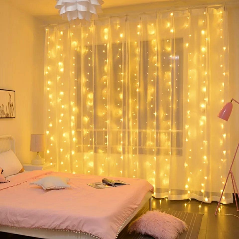 Rideau Lumineux 3\3 M 220 V pour la décoration extérieure Et des fêtes à la maison - Maison - صورة 2