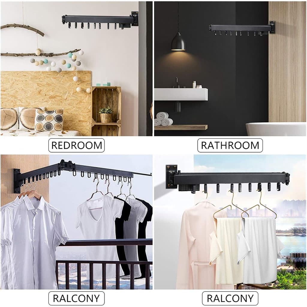 Séchoir à Linge Rétractable pour Gagner de L’espace – علاقة ملابس لتوفير المساحة - Maison - صورة 3