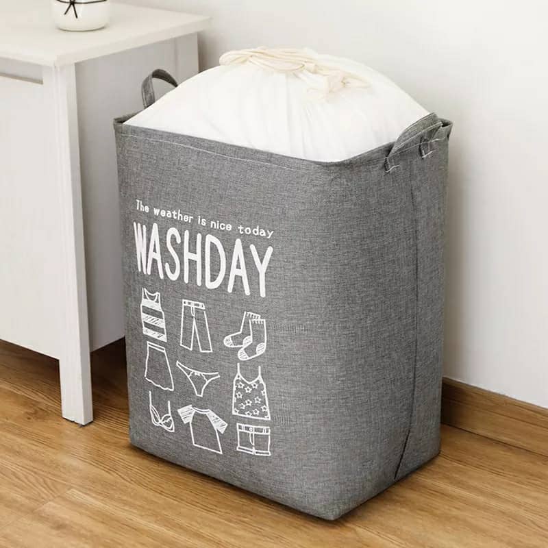 Panier à linge de grande capacité pliable pour vêtements couette, vêtements sales pour salle de bain moderne - Maison - صورة 11