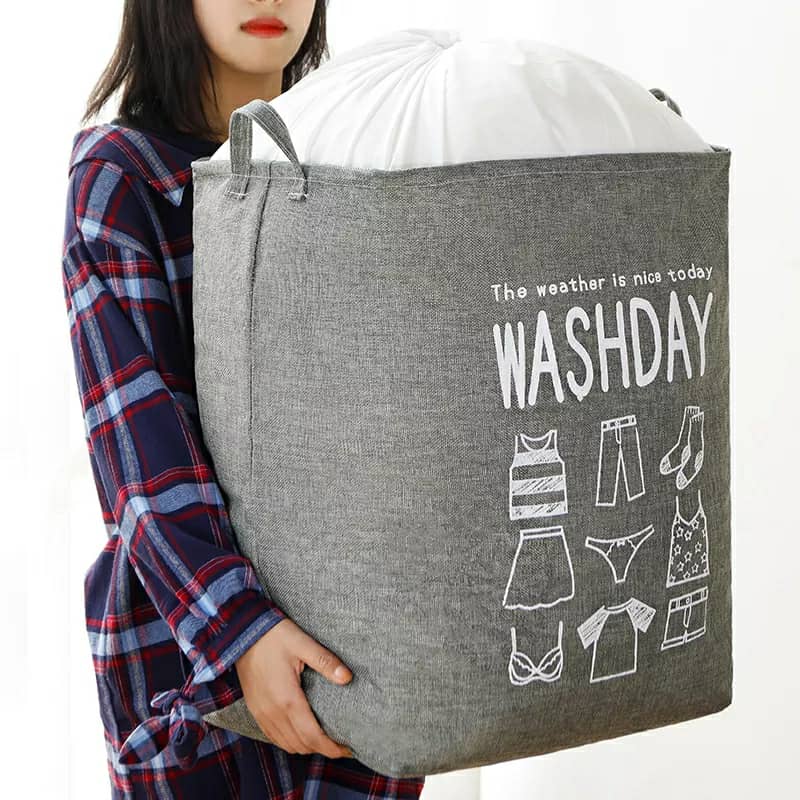 Panier à linge de grande capacité pliable pour vêtements couette, vêtements sales pour salle de bain moderne - Maison - صورة 13