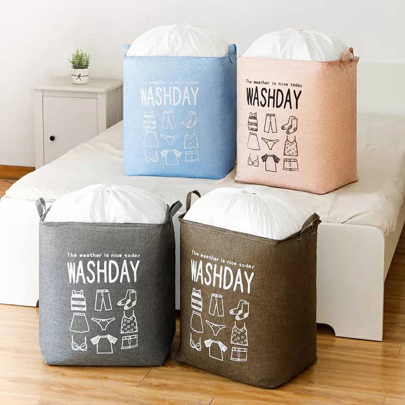 Panier à linge de grande capacité pliable pour vêtements couette, vêtements sales pour salle de bain moderne - Maison - صورة 14