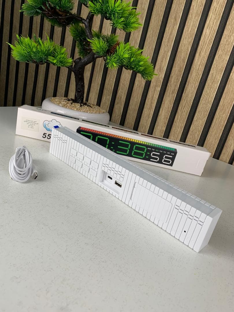 Horloge numérique LED générique avec capteur de rythme musicale – ساعة رقمية لتزيين المكتب - Électronique - صورة حقيقية 10