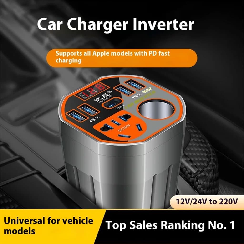 Convertisseur de Puissance pour Voiture 12V/24V vers DC220V Charge Rapide – محول التيار الكهربائي في السيارة - Accessoires Auto/Moto - صورة 6