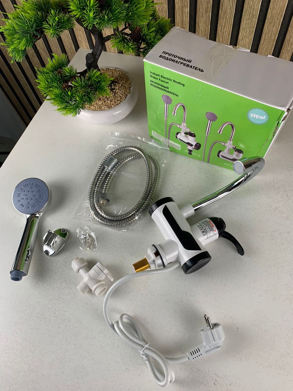 Robinet chauffant électrique avec douchette pour salle de bain – سخان مياه سريع للحمام - Maison - صورة حقيقية 7