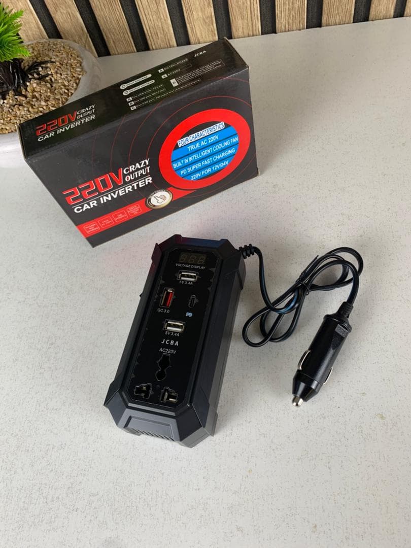 Inverter de voiture 12V 24V à 220V multiports super fast charge – محول التيار الكهربائي في السيارة - Accessoires Auto/Moto - صورة حقيقية 8