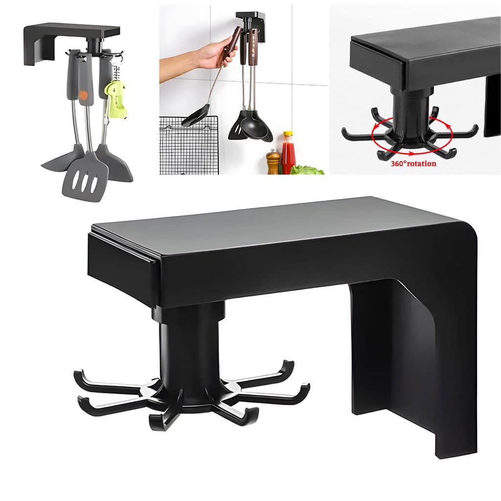 Pack 2 Support de rangement rotatif 360 a 6 crochets pour cuisine - Cuisine - صورة 1
