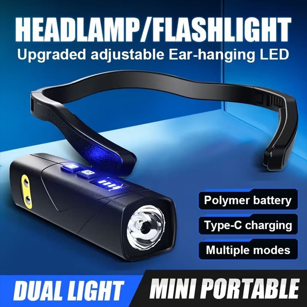 Lampe Frontale Rechargeable 1000 Lumen Avec Sensor de Mouvement et 5 Modes de Lumière - Camping et Randonnée - صورة 2