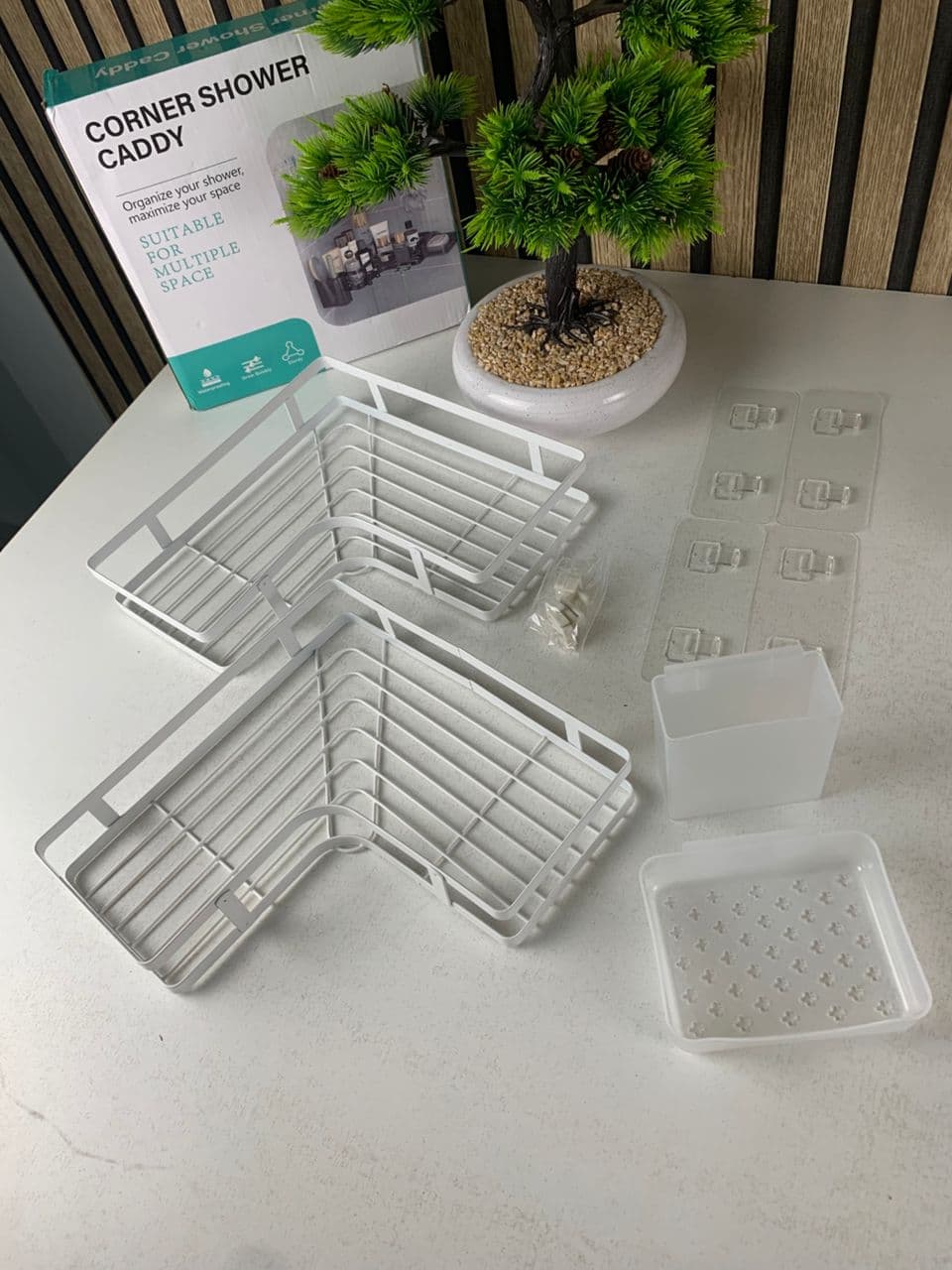 Étagère de rangement pour salle de bain 4pcs en acier inoxydable – طقم رفوف تنظيم للحمام - Maison - صورة حقيقية 6
