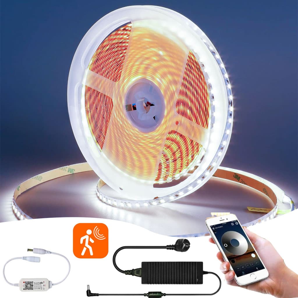 Bande LED lumineuse à détecteur de mouvement pour lit 4000K lumière blanc App Control - Électronique - صورة 1