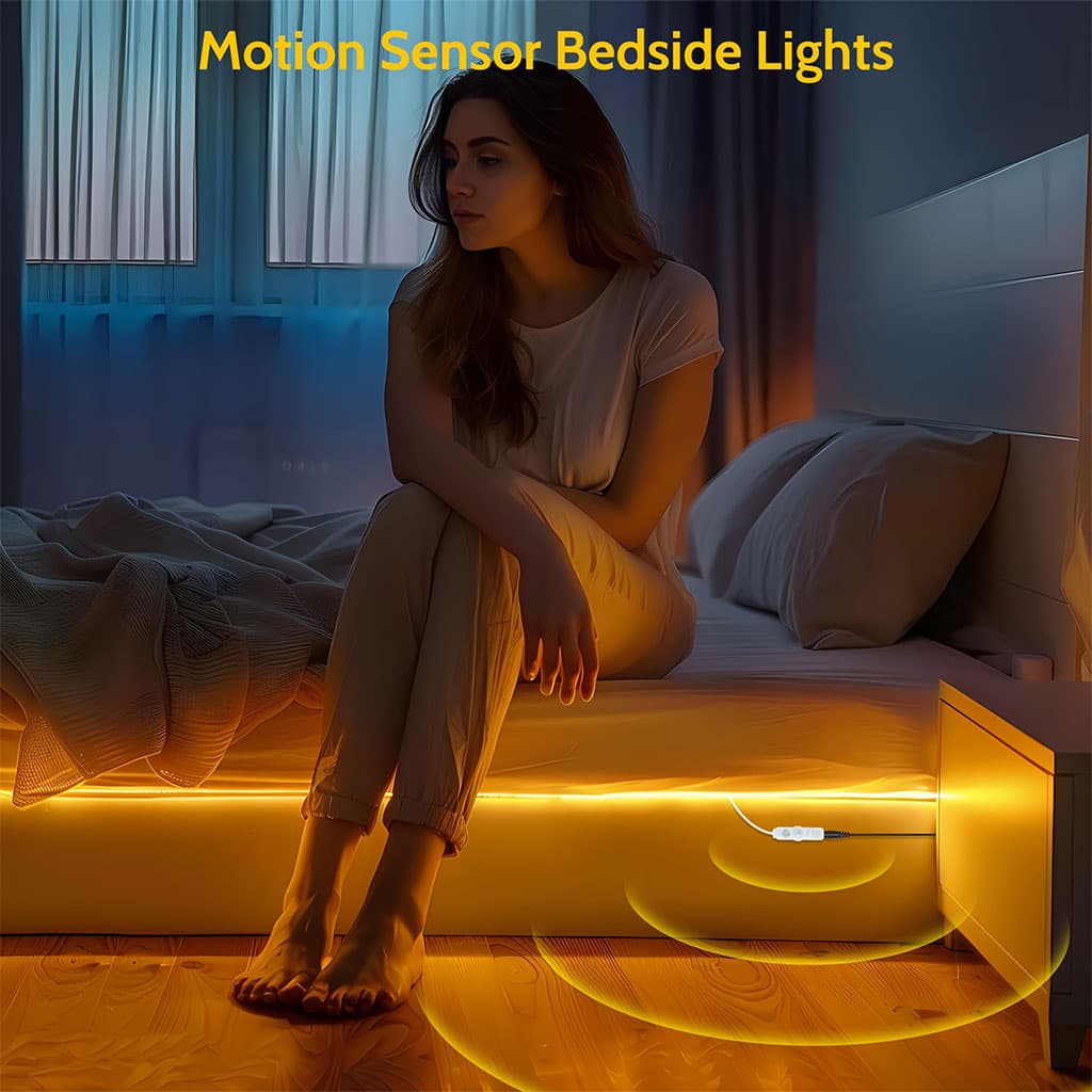 Bande LED lumineuse à détecteur de mouvement pour lit 3000K lumière chaude App Control - Électronique - صورة 7