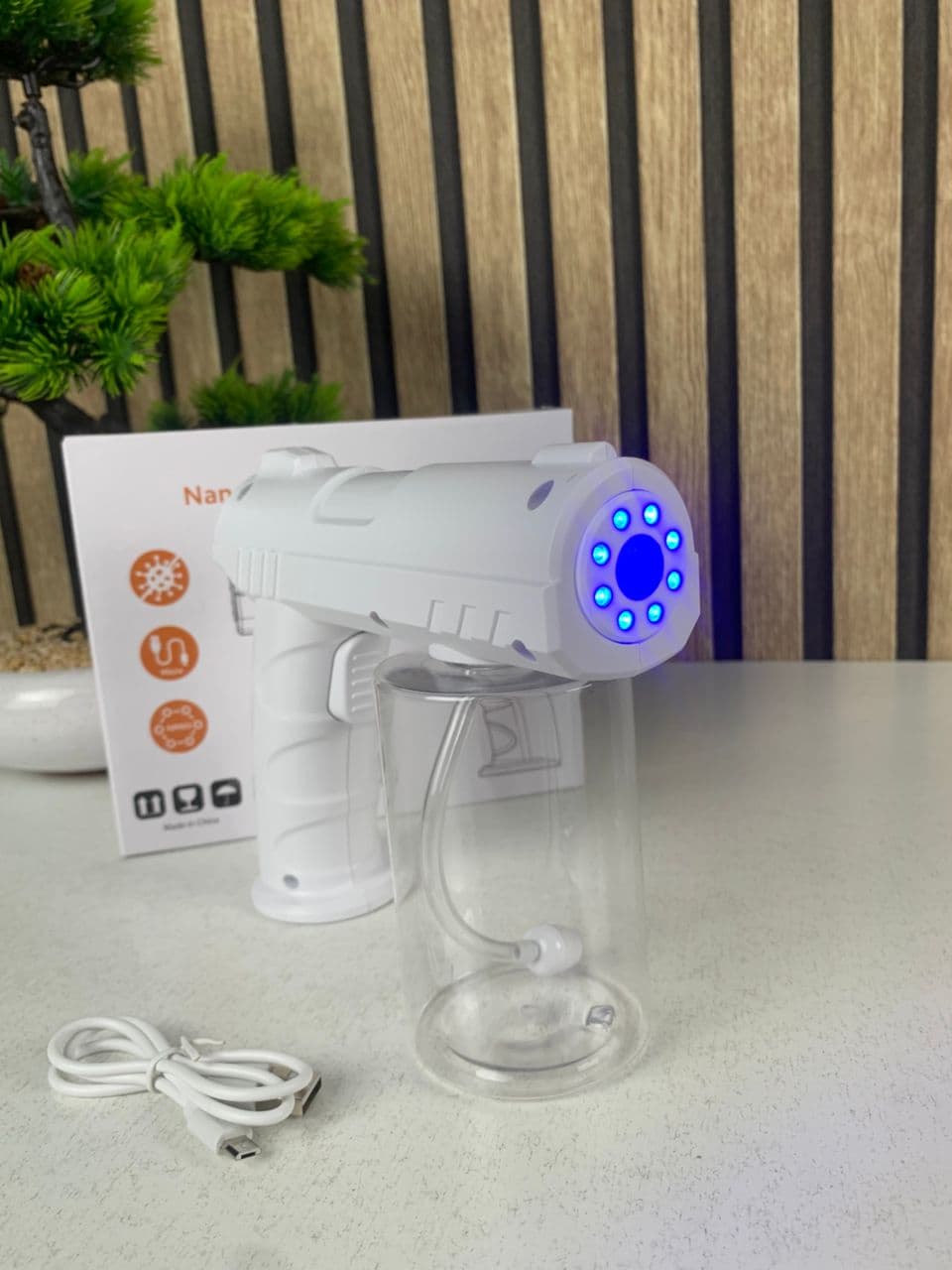 Pistolet pulvérisateur de désinfection sans fil 280 ml rechargeable par USB – جهاز تنظيف وتعقيم - Maison - صورة حقيقية 8