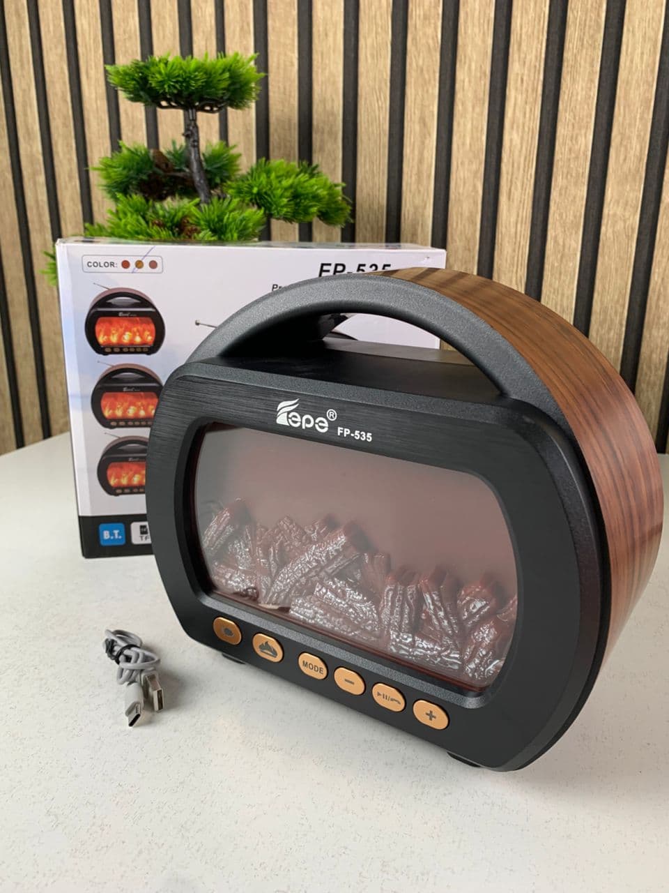 Haut Parleur Bluetooth sans fil Motif Flamme Style Rétro FP-535 – مكبر صوت بلوتوث - Décoration - صورة حقيقية 7