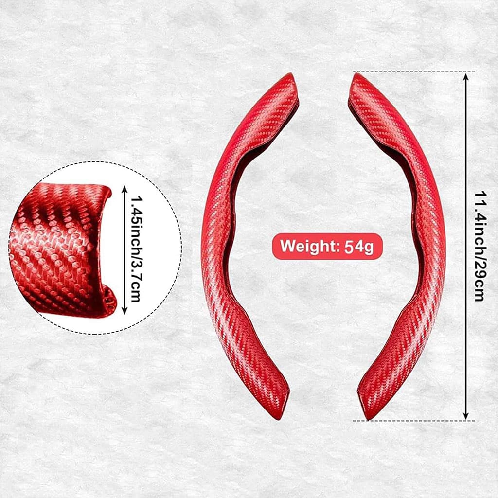 Housse de volant en fibre de carbone confortable et anti-dérapant – غطاء عجلة القيادة - Accessoires Auto/Moto - صورة 5