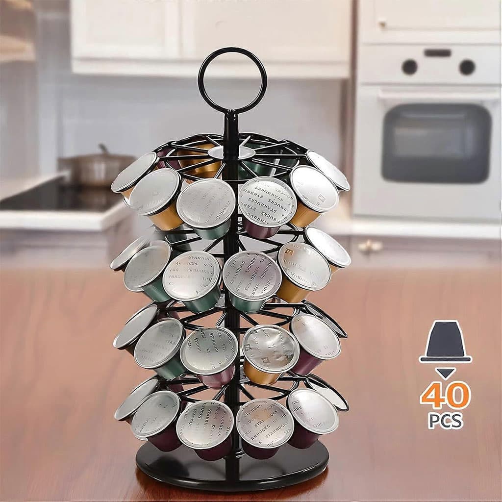 Support Présentoir de Capsules 40 PCS Rotatif 360 Degrés – حامل كبسولات القهوة - Cuisine - صورة 3