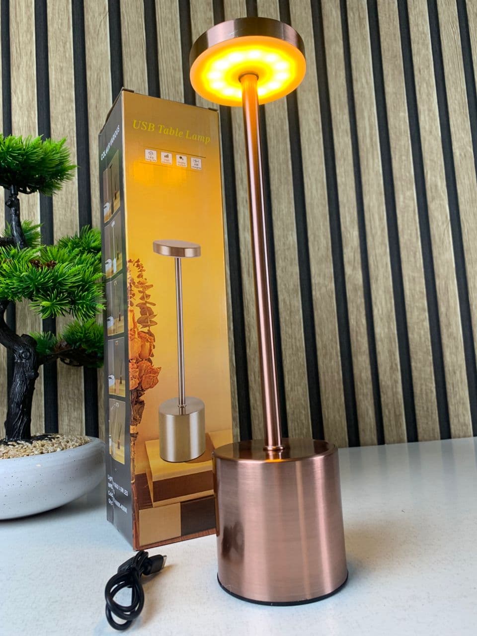 Lampe de table LED tactile rechargeable 3 couleurs design classique - مصباح ديكور بعدة درجات ضوئية - Décoration - صورة حقيقية 8