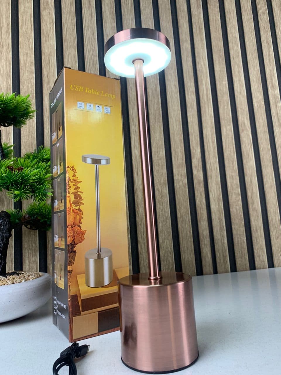 Lampe de table LED tactile rechargeable 3 couleurs design classique - مصباح ديكور بعدة درجات ضوئية - Décoration - صورة حقيقية 9