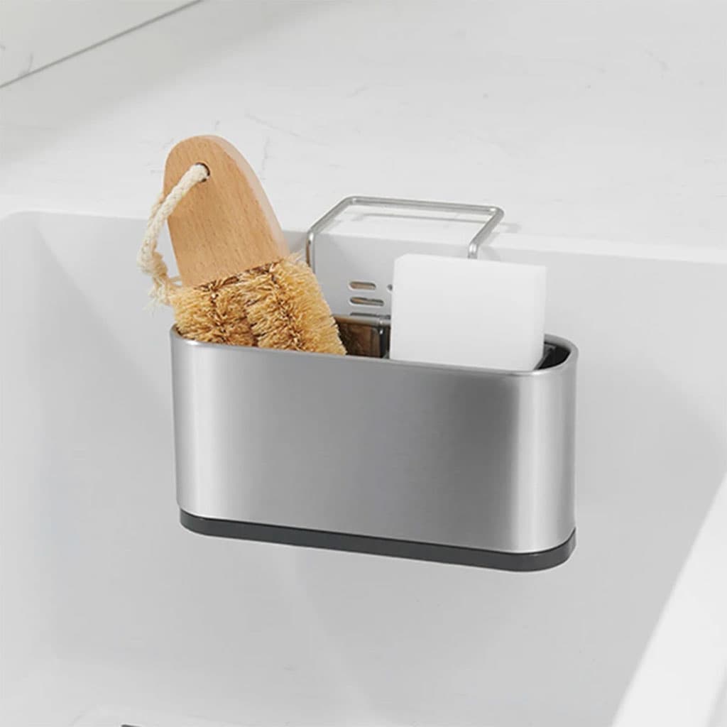 Organiseur d’évier de cuisine porte-éponge en acier inoxydable – منظم أغراض حوض الغسيل - Cuisine - صورة 2