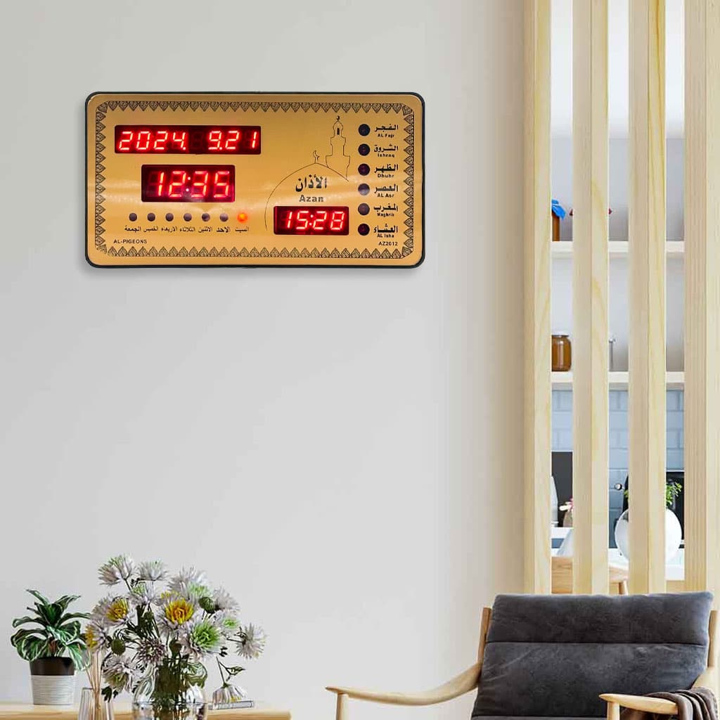 Horloge Islamic Digitale LED avec Heures de Prière AZ2012 – ساعة رقمية إلكترونية لمواقيت الصلاة - Décoration - صورة 3