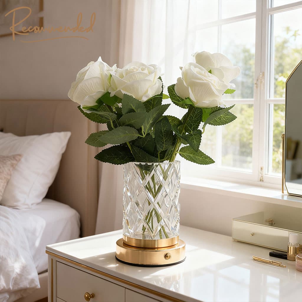 Vase Lumineux LED Tactile en Cristal Couleurs RGB Rechargeable - فازة كريستال مضيئة - Décoration - صورة 5