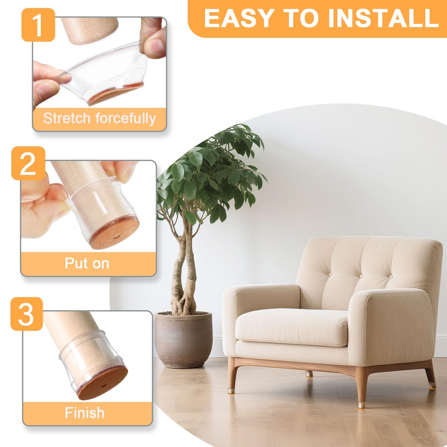 Protections de sol en silicone pour pieds de chaise pack 20pcs - طقم واقيات الأرجل للكراسي - Maison - صورة 5