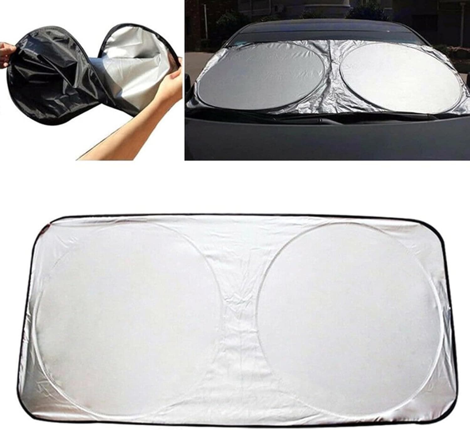 Pare-soleil de pare-brise avant et arrière de voiture protection solaire et UV - مظلة شمسية للسيارة - Accessoires Auto/Moto - صورة 1