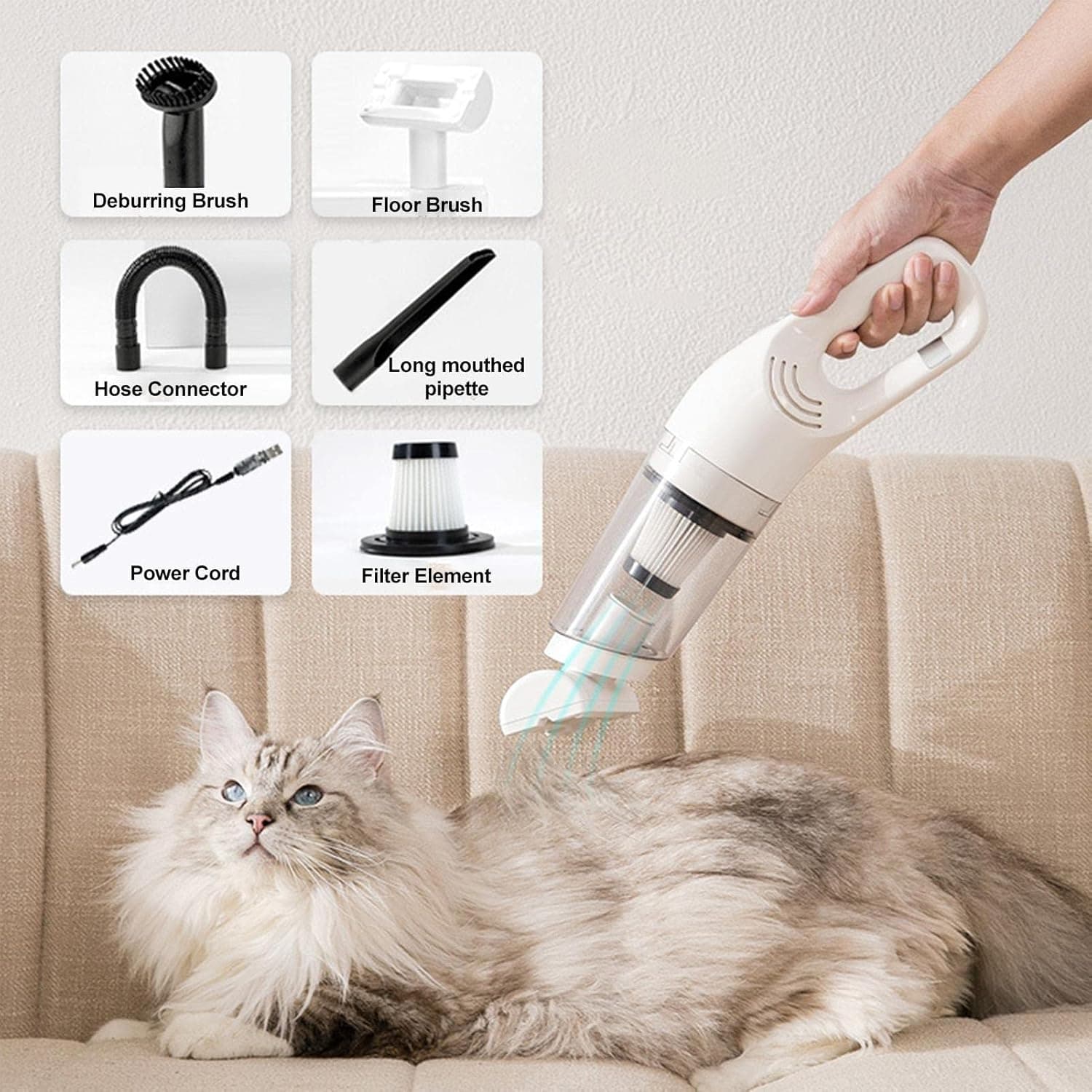Aspirateur Portable Multifonction 6en1 JB-168 batterie 1800 mAh Filtre HEPA - مكنسة كهربائية محمولة - Maison - صورة 5