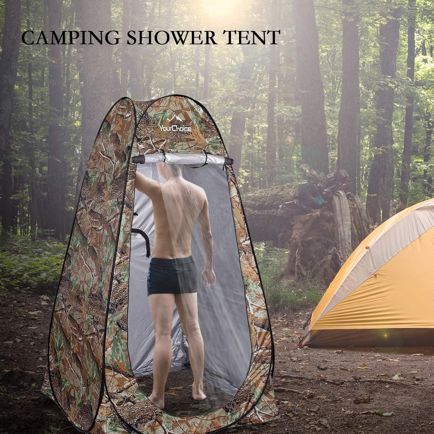 Tente de change pliable protection UPF 50+ et imperméable, 120 x 120 x 190 cm, camouflage - خيمة تغيير الملابس قابلة للطي - Camping et Randonnée - صورة 14